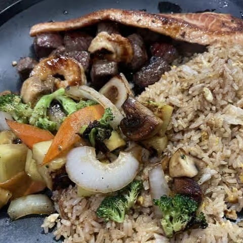 Steak & Salmon Hibachi Combo.