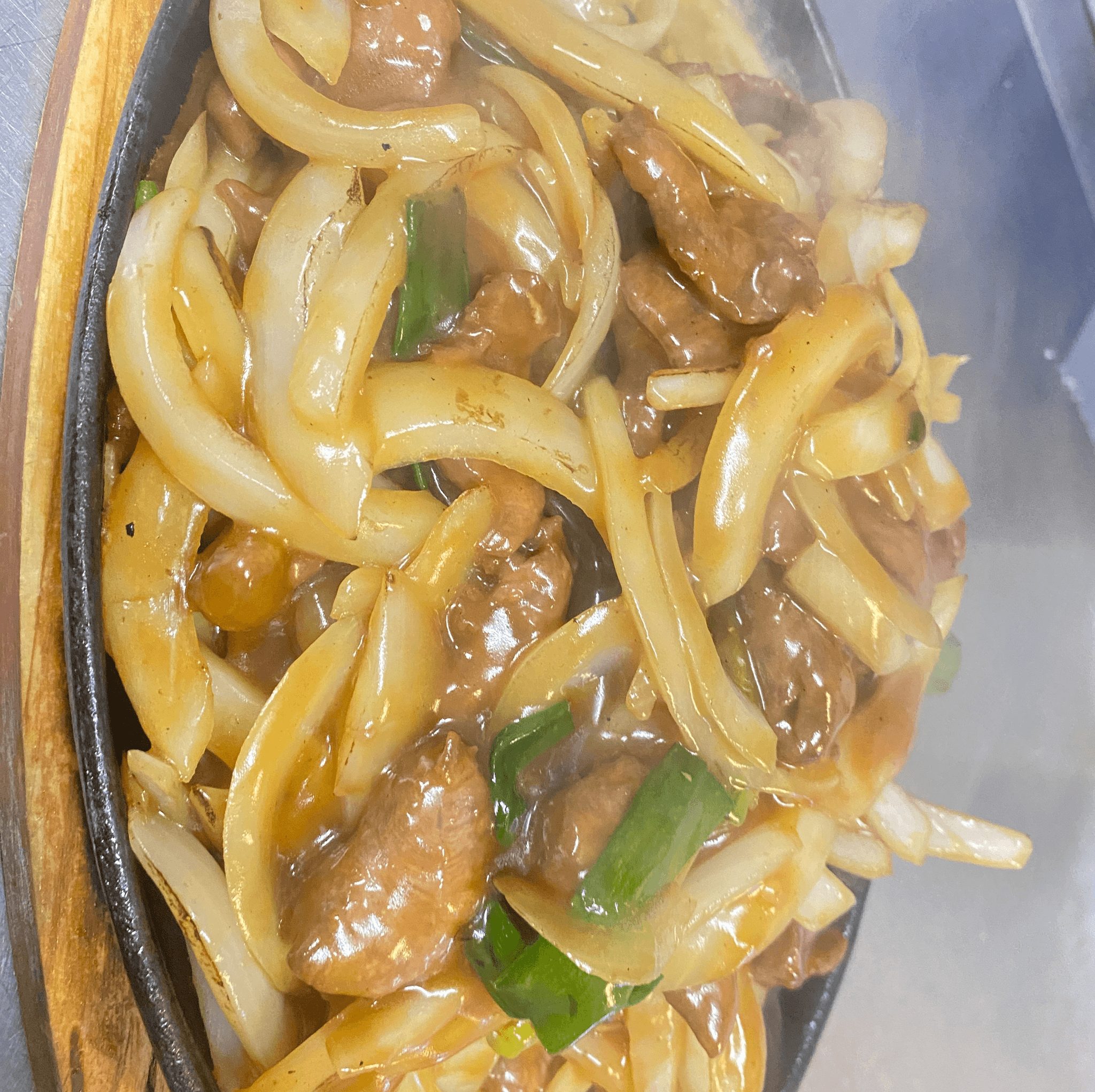 Sizzling Mongolian Lamb.