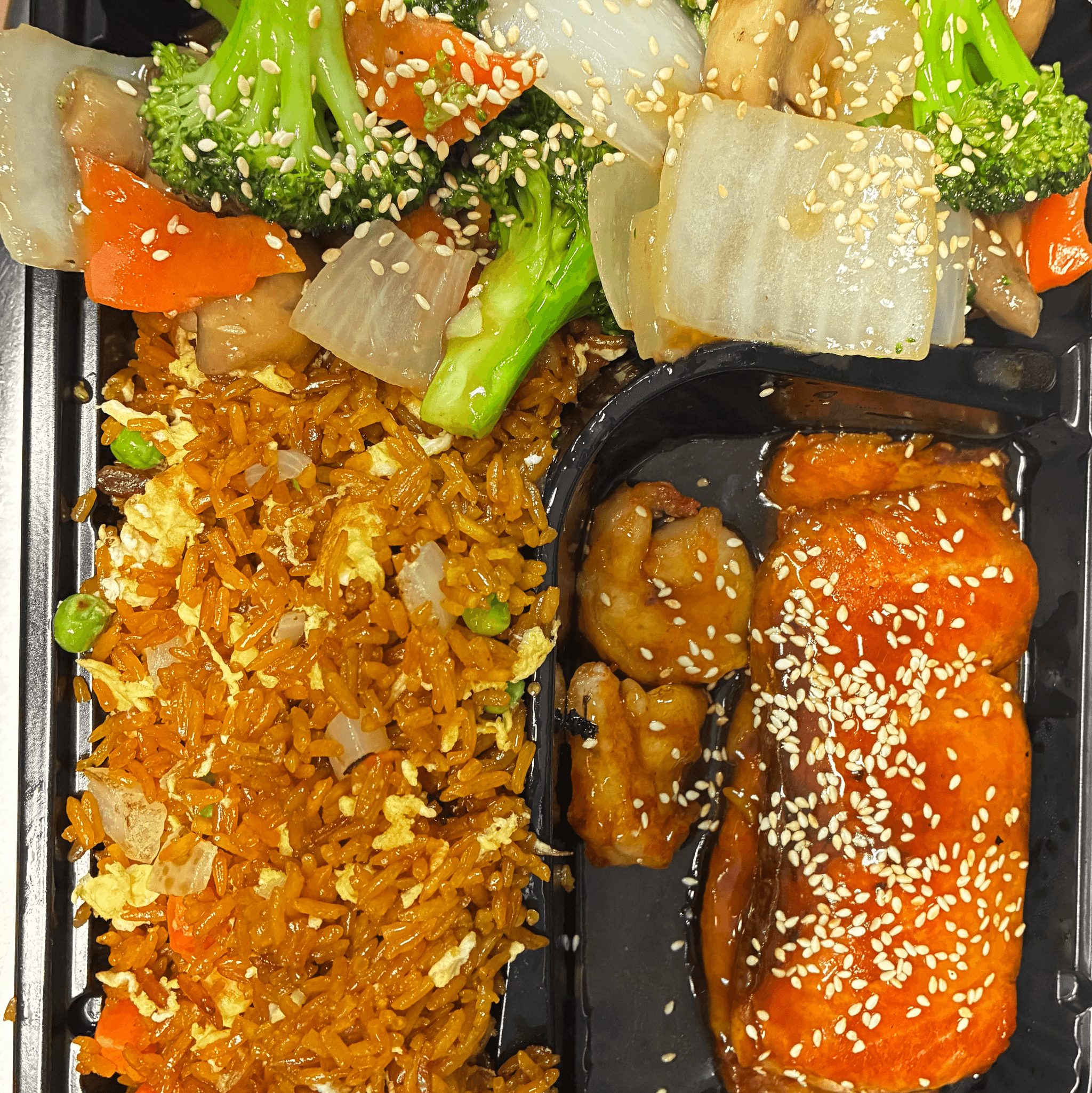 Salmon Hibachi Dinner.