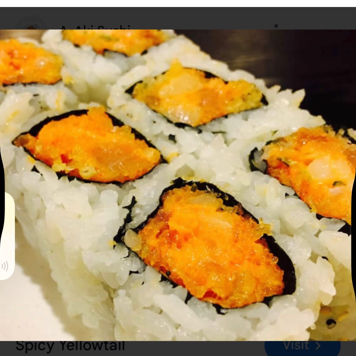 Spicy Yellowtail Roll.