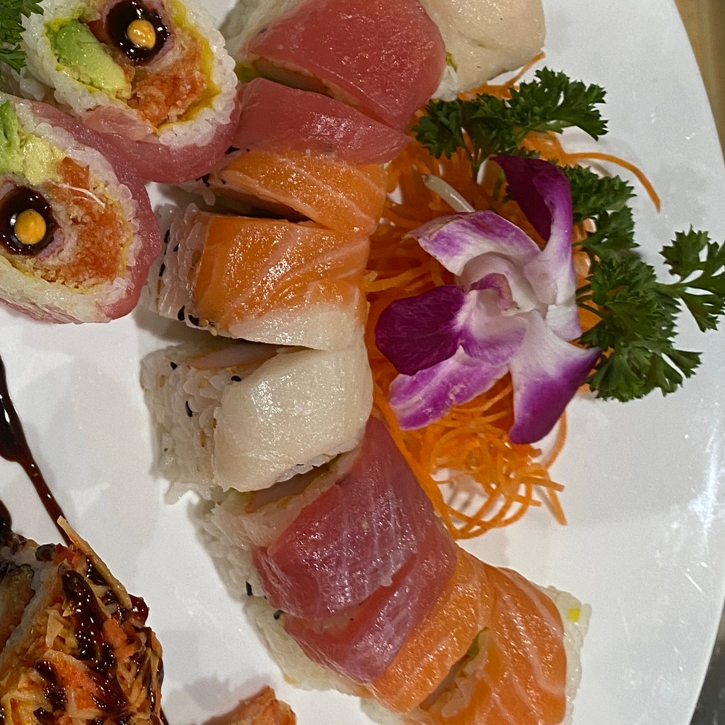 Soy Paper Rainbow Roll.