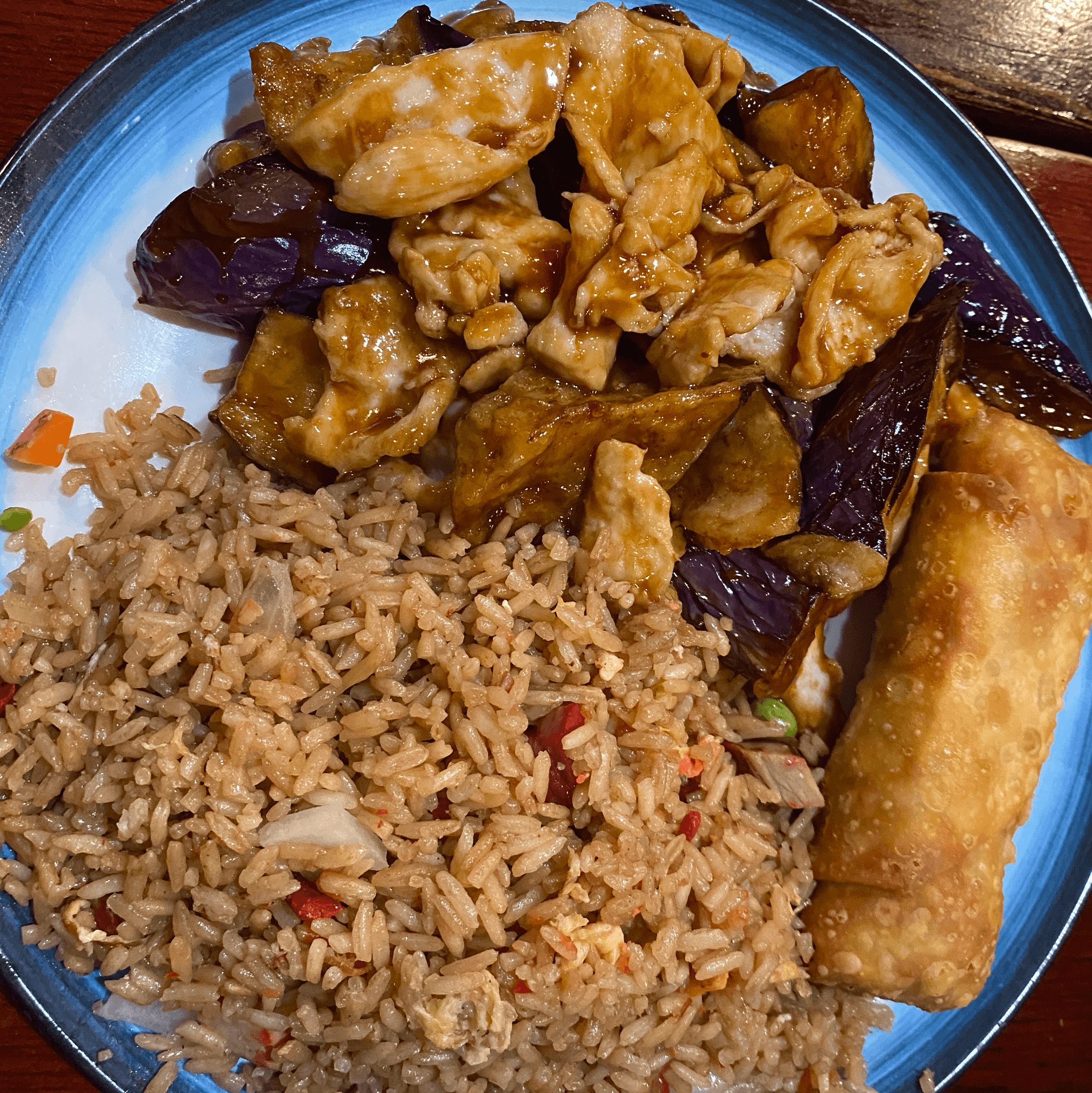 Sliced Chicken with Baby Eggplant Combo.